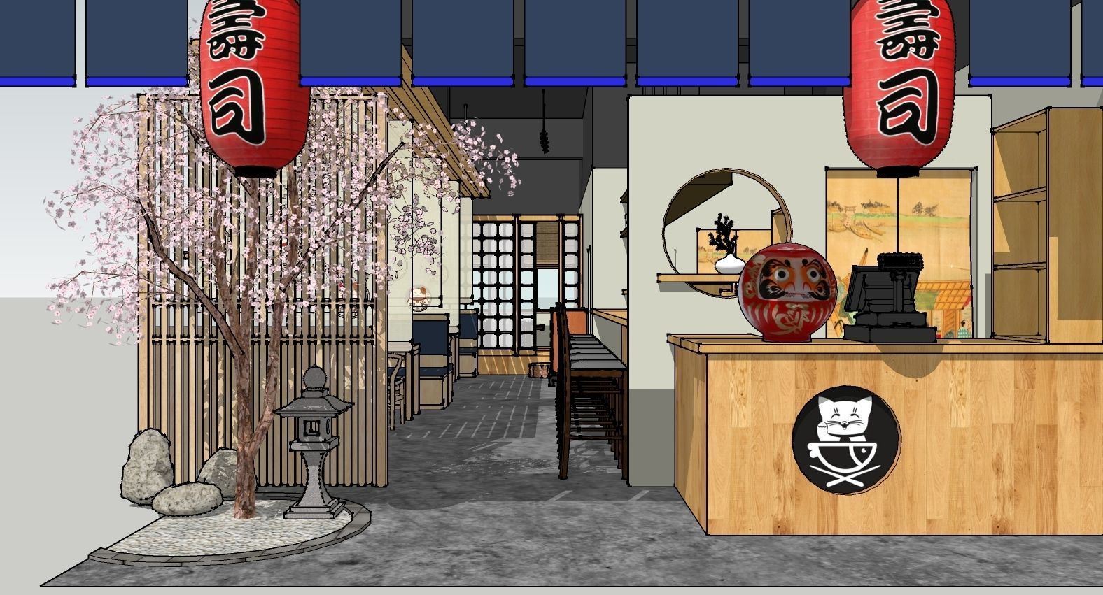 sushi shop 3D model_1