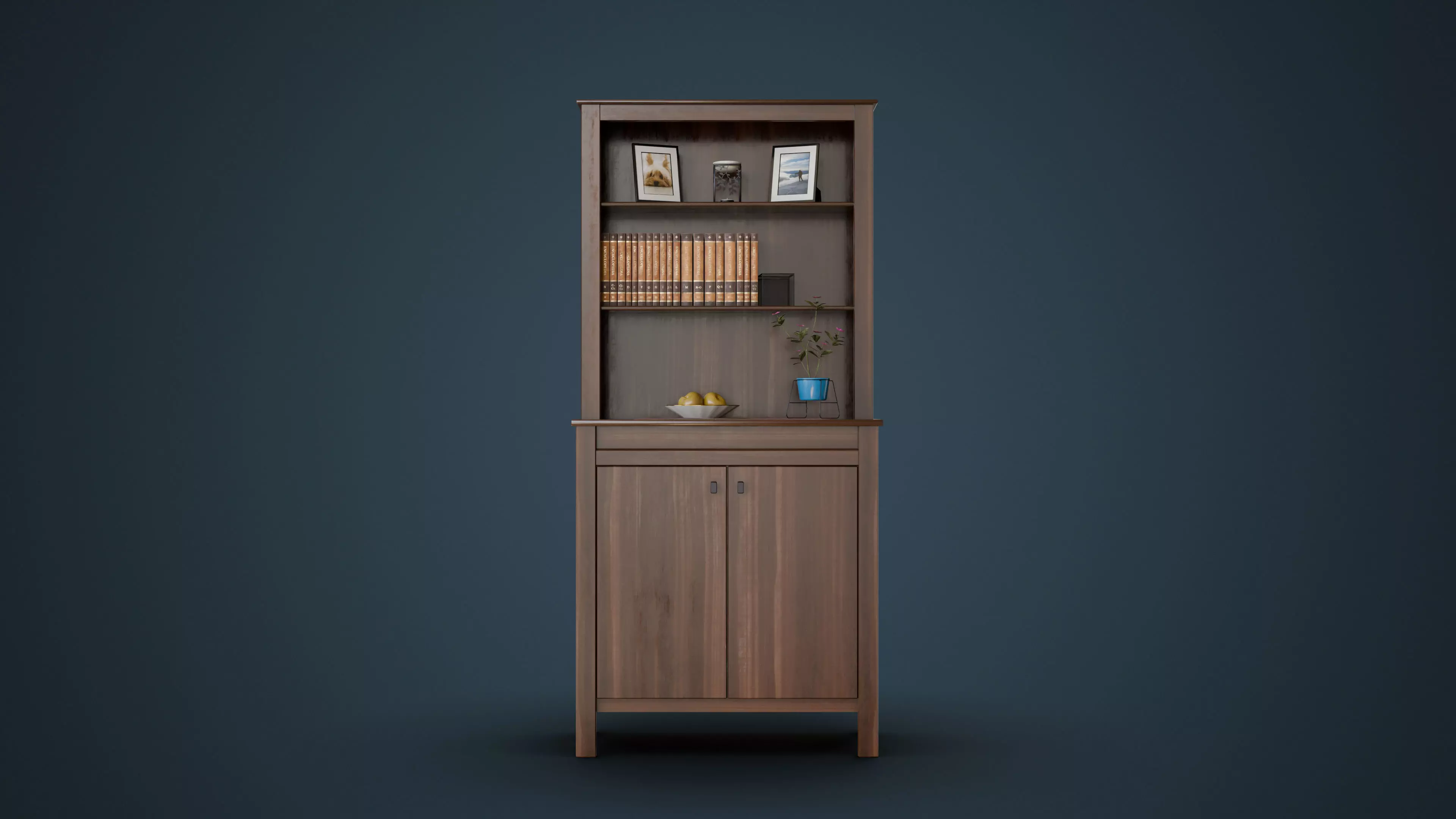 Display Cupboard Low-poly 3D model_3