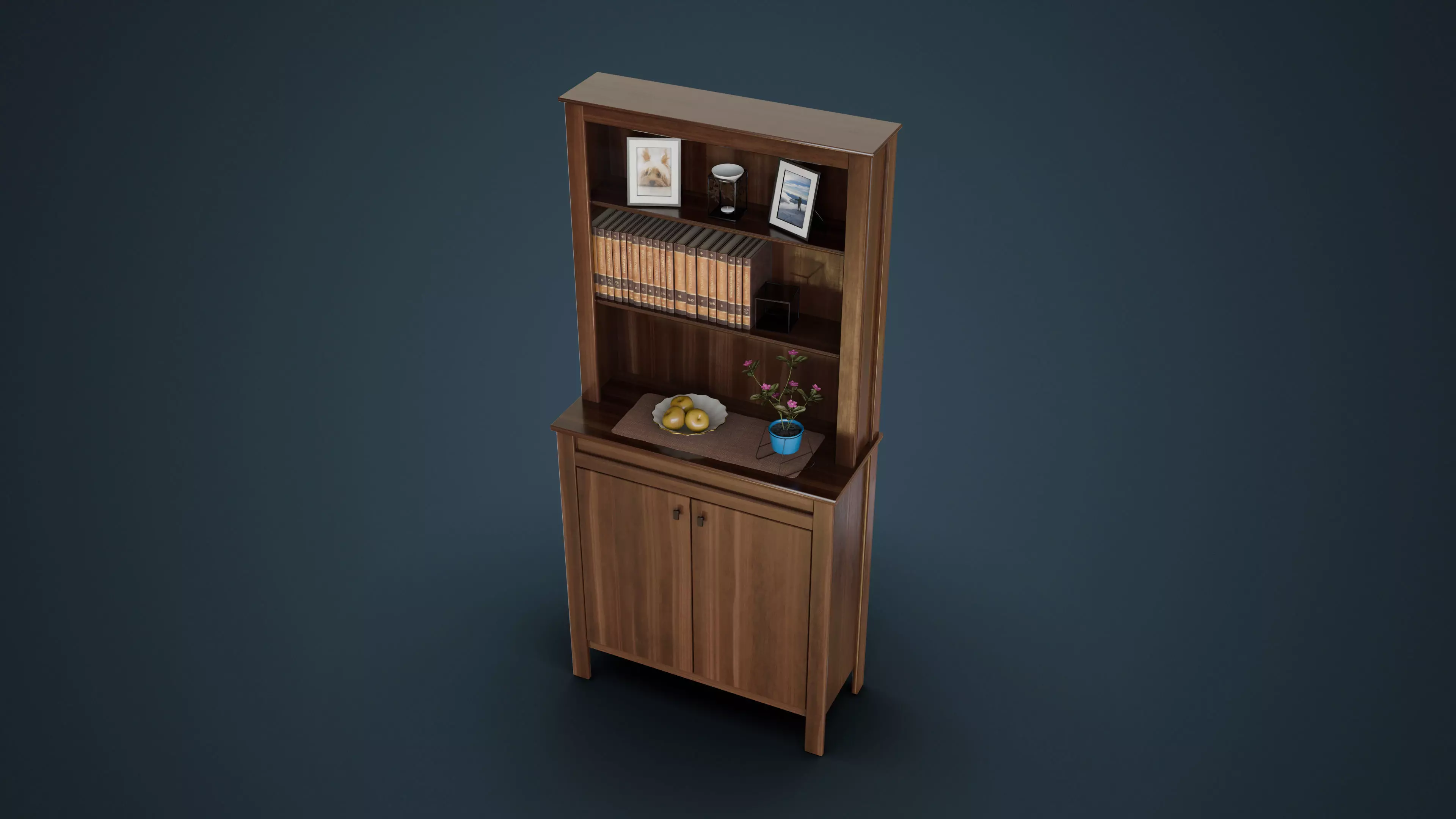 Display Cupboard Low-poly 3D model_1