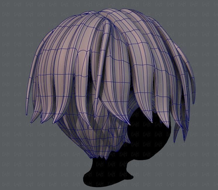 3D Hair style for boy V35 Low-poly 3D model_12