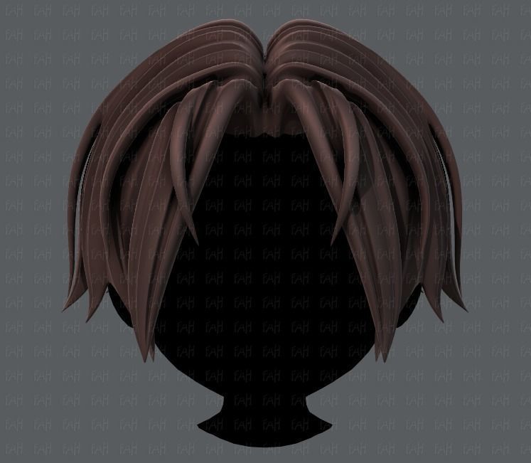 3D Hair style for boy V35 Low-poly 3D model_1