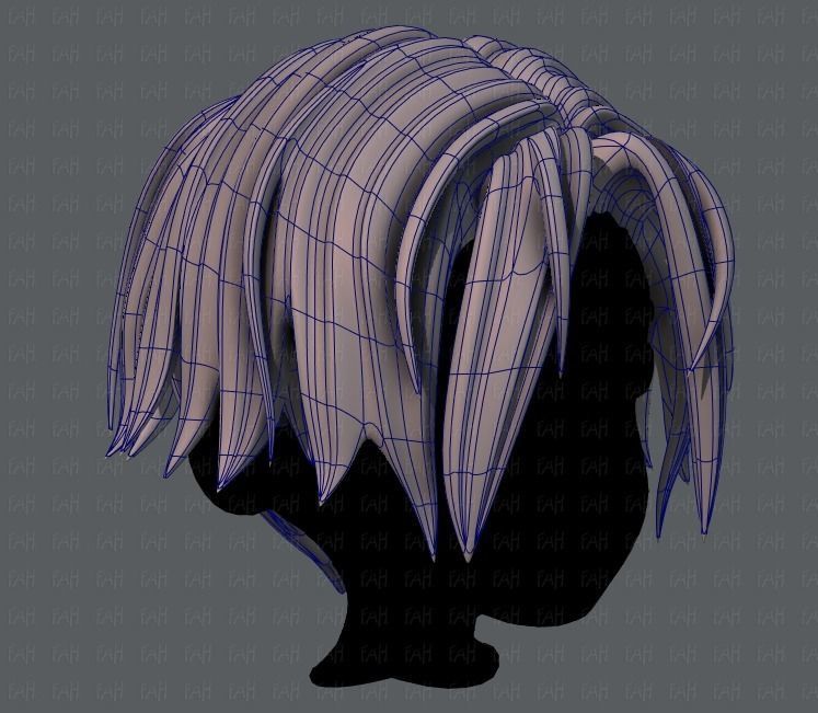 3D Hair style for boy V35 Low-poly 3D model_10