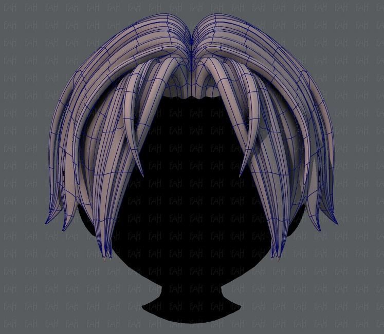3D Hair style for boy V35 Low-poly 3D model_9