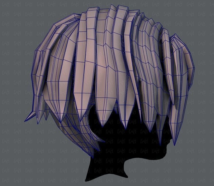 3D Hair style for boy V35 Low-poly 3D model_27