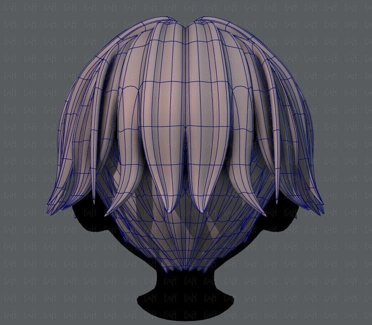3D Hair style for boy V35 Low-poly 3D model_13