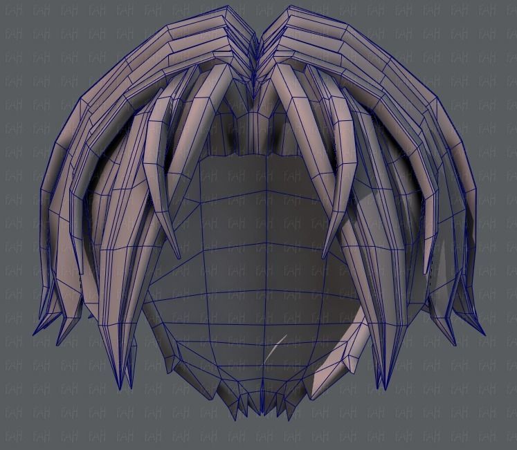 3D Hair style for boy V35 Low-poly 3D model_40