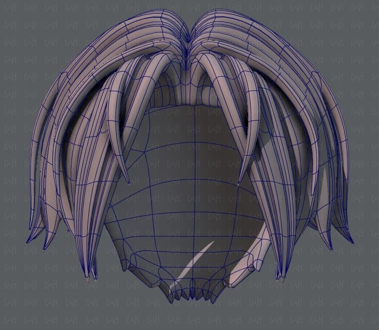 3D Hair style for boy V35 Low-poly 3D model_38