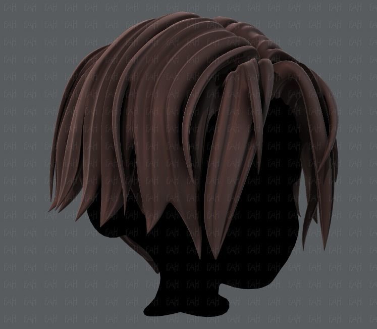 3D Hair style for boy V35 Low-poly 3D model_2