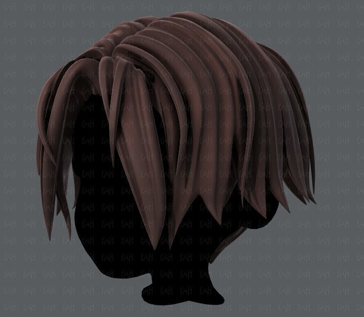 3D Hair style for boy V35 Low-poly 3D model_8