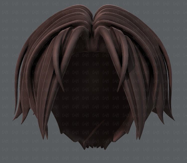 3D Hair style for boy V35 Low-poly 3D model_37