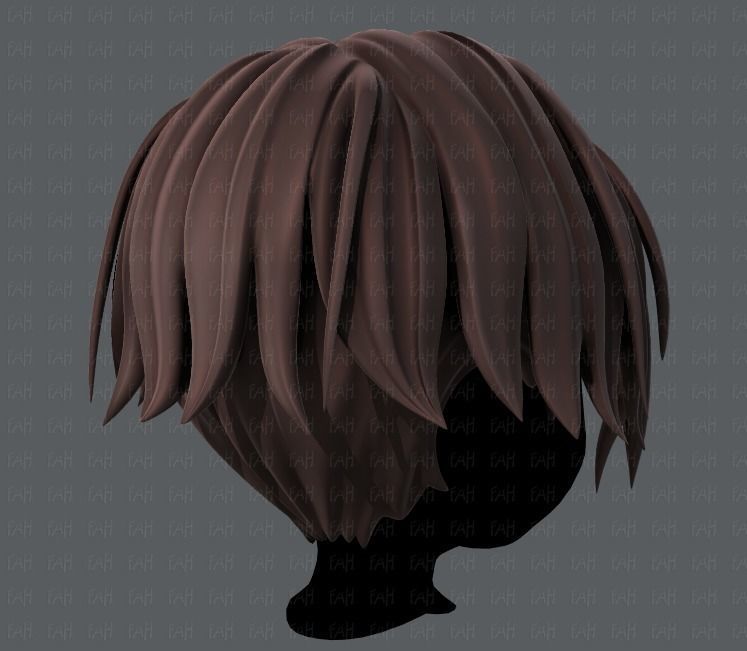 3D Hair style for boy V35 Low-poly 3D model_4