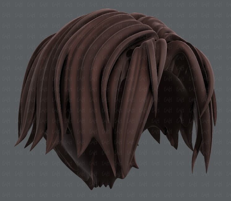 3D Hair style for boy V35 Low-poly 3D model_41