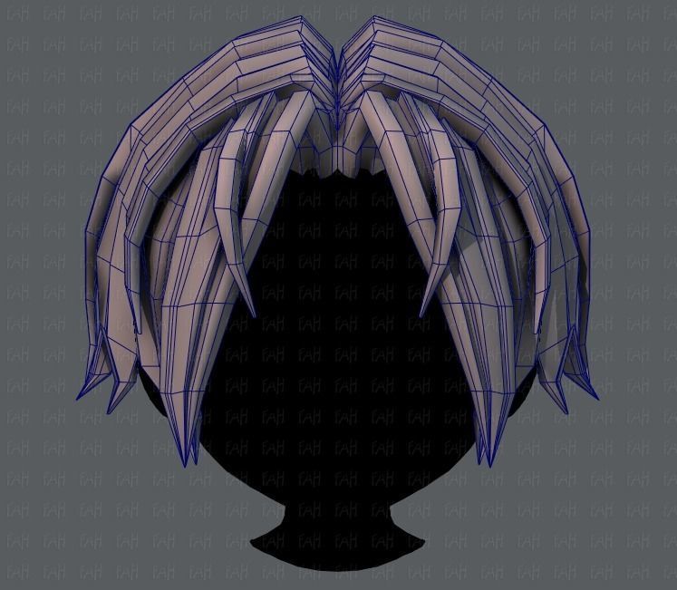 3D Hair style for boy V35 Low-poly 3D model_25