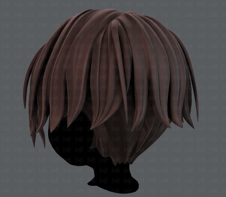 3D Hair style for boy V35 Low-poly 3D model_6