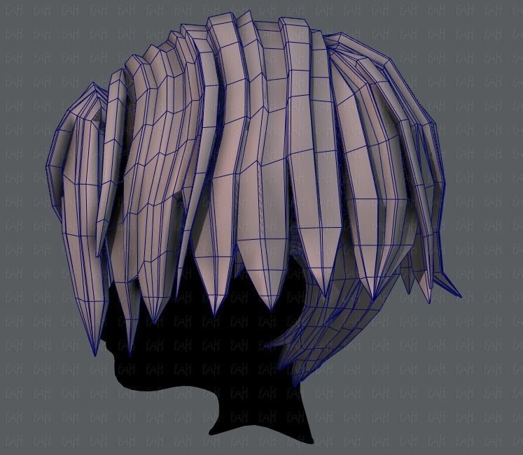 3D Hair style for boy V35 Low-poly 3D model_31