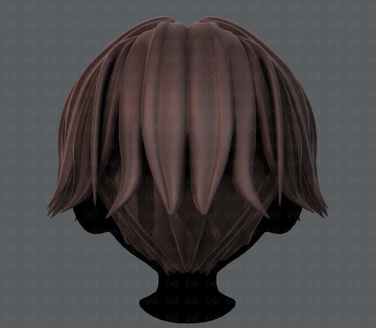 3D Hair style for boy V35 Low-poly 3D model_5