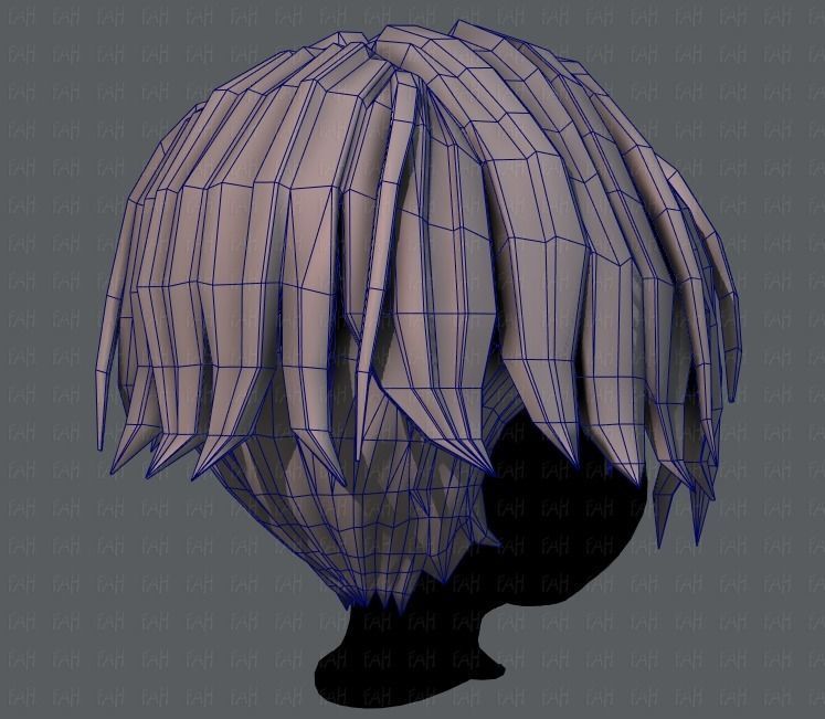 3D Hair style for boy V35 Low-poly 3D model_28