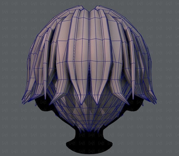 3D Hair style for boy V35 Low-poly 3D model_29