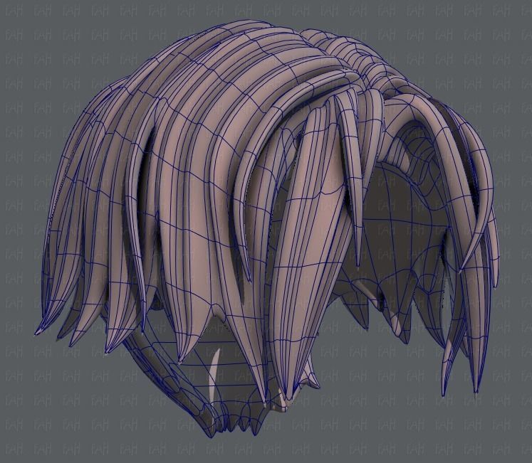 3D Hair style for boy V35 Low-poly 3D model_42