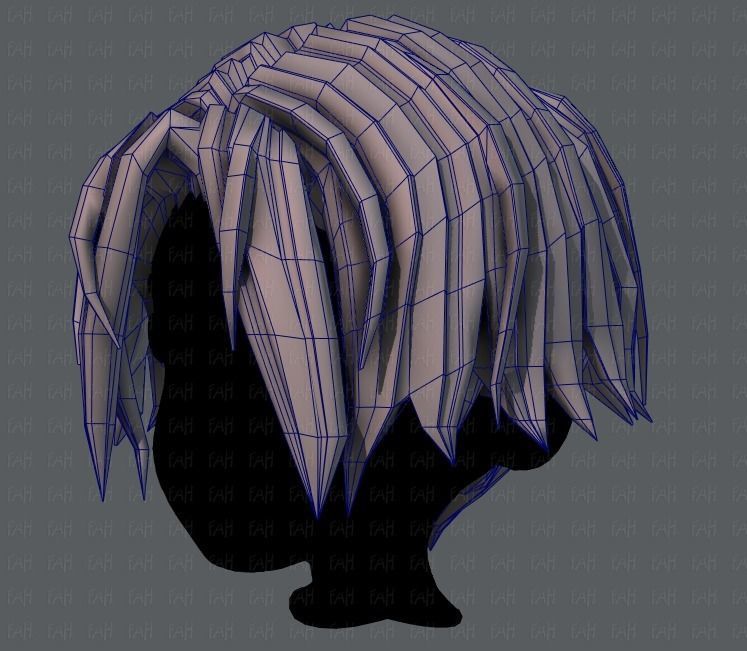 3D Hair style for boy V35 Low-poly 3D model_32