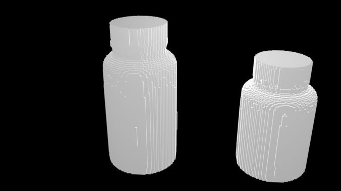 Medical bottles voxel 3D model