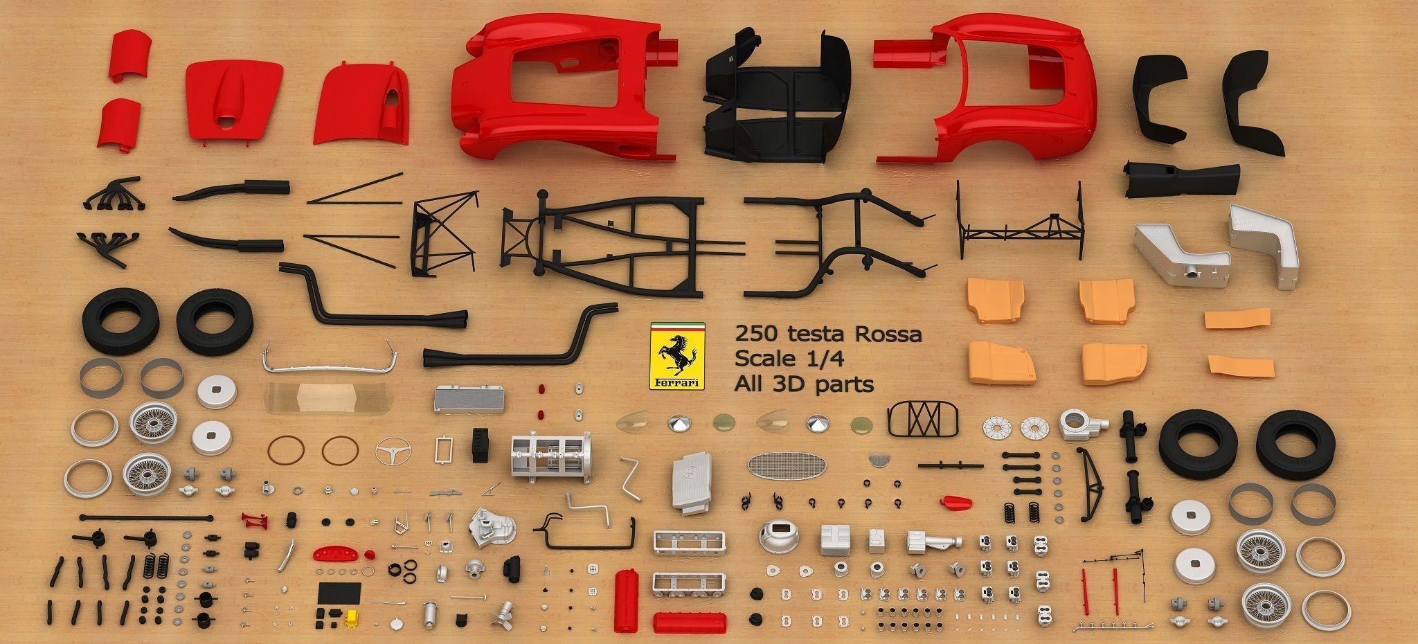 Ferrari 250 TR full 3D printable 3D print model_22