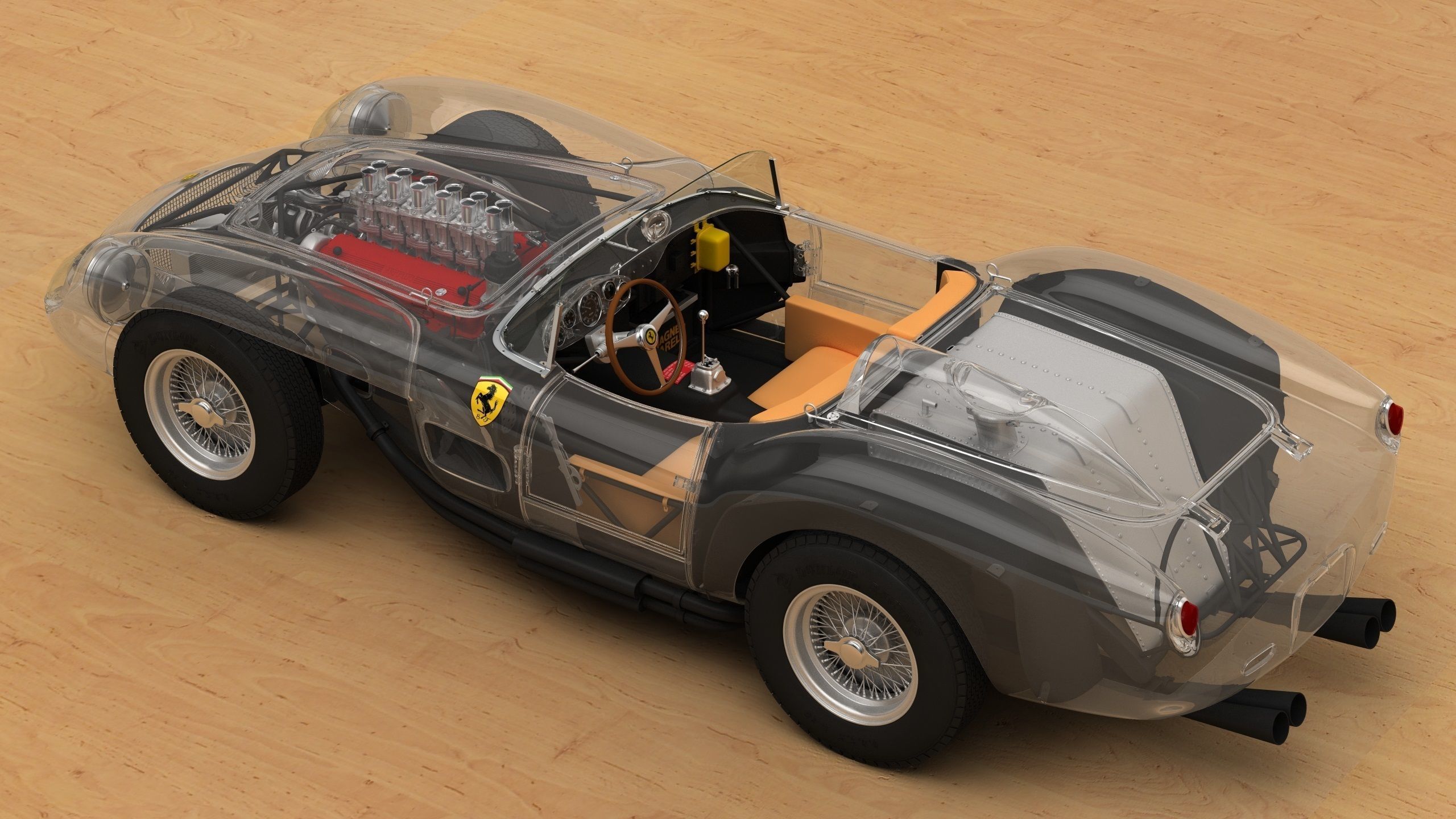 Ferrari 250 TR full 3D printable 3D print model_45