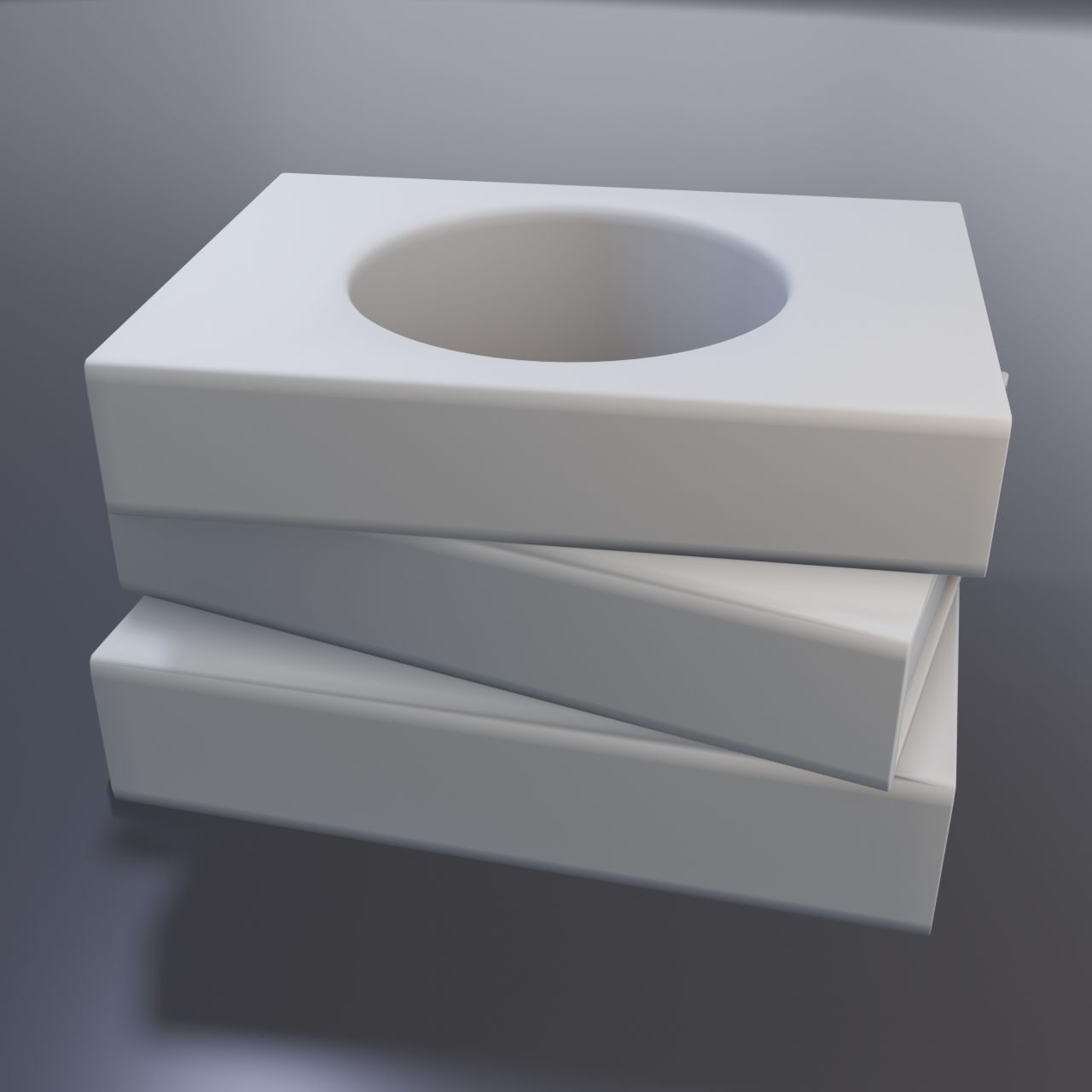 Three books with a hole 3D print model_2