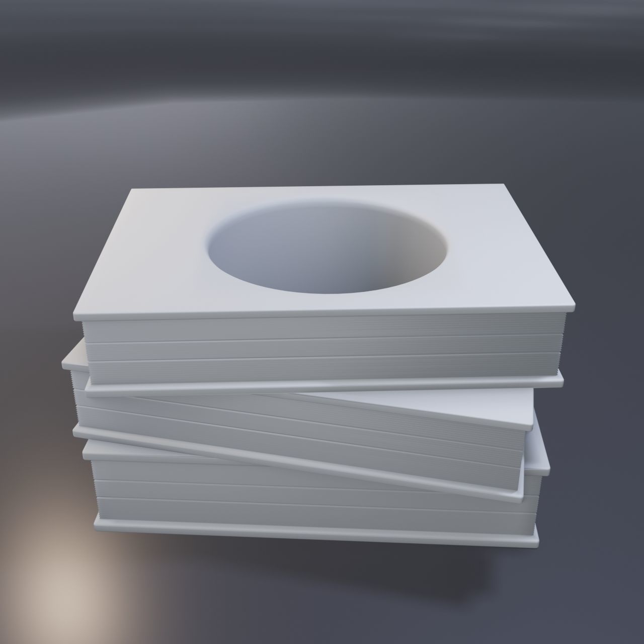 Three books with a hole 3D print model_1