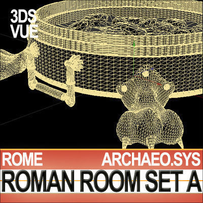 Ancient Roman Room Set A  12 Models with Candle Flame VFX 3D model_24