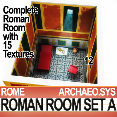 Ancient Roman Room Set A  12 Models with Candle Flame VFX 3D model_14