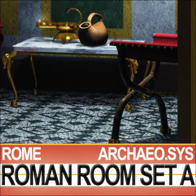 Ancient Roman Room Set A  12 Models with Candle Flame VFX 3D model_15