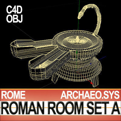 Ancient Roman Room Set A  12 Models with Candle Flame VFX 3D model_22