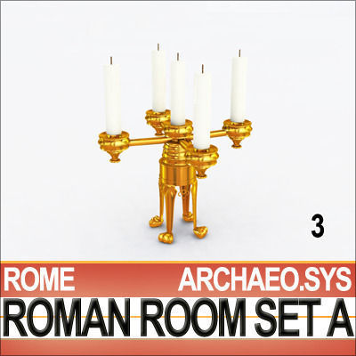 Ancient Roman Room Set A  12 Models with Candle Flame VFX 3D model_4