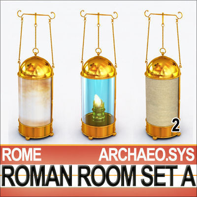 Ancient Roman Room Set A  12 Models with Candle Flame VFX 3D model_3