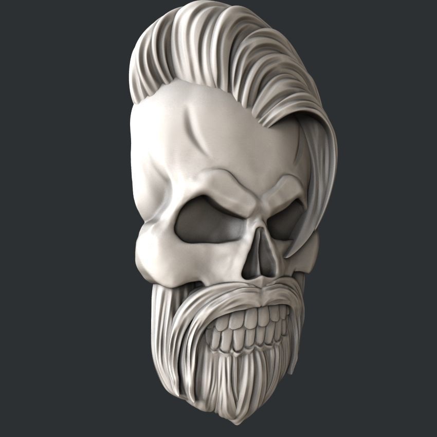 3d STL models for CNC set 4 models skulls 3D model_4
