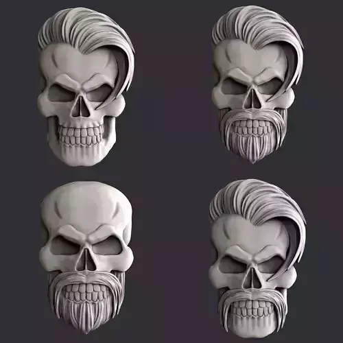 3d STL models for CNC set 4 models skulls