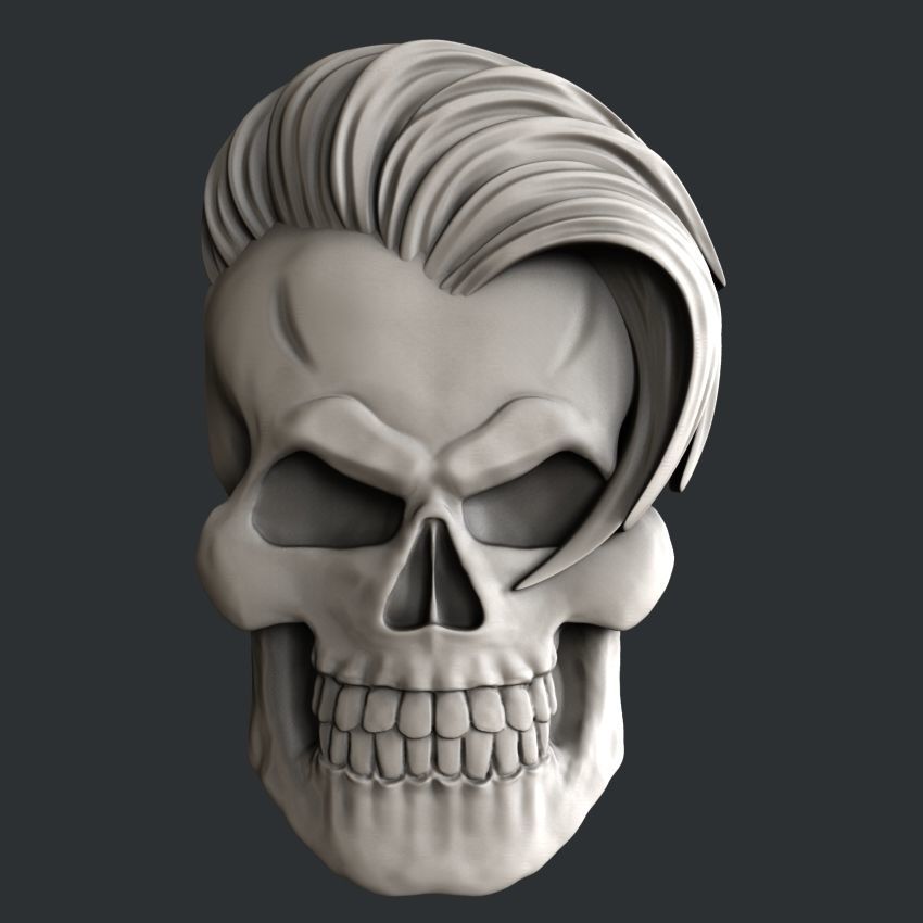 3d STL models for CNC set 4 models skulls 3D model_7