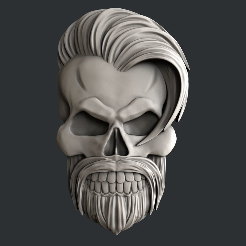 3d STL models for CNC set 4 models skulls 3D model_3