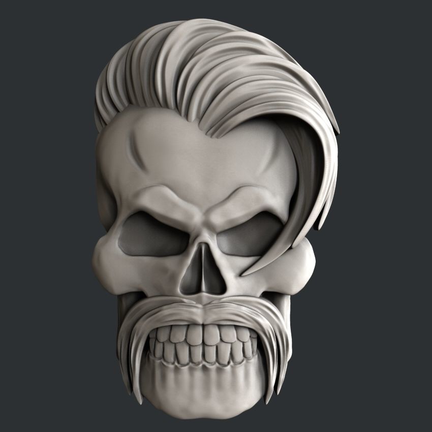 3d STL models for CNC set 4 models skulls 3D model_1