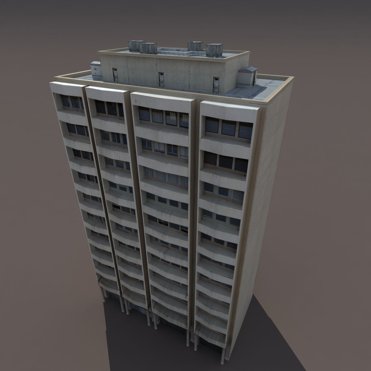 Residential Building 10 Low-poly 3D model_3