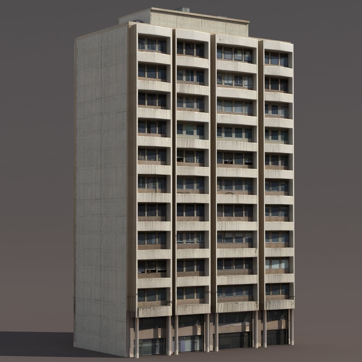 Residential Building 10 Low-poly 3D model_2