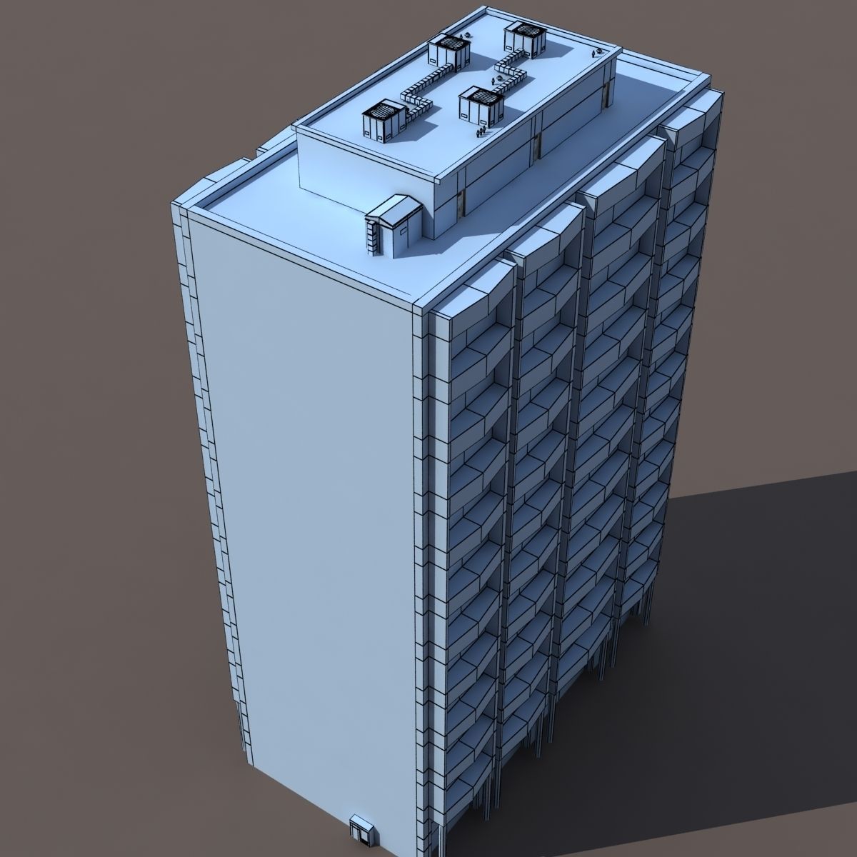 Residential Building 10 Low-poly 3D model_7
