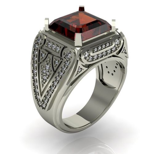 signet ring for men with gems  3D print model