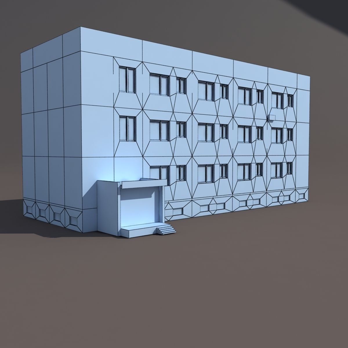 Residential Building 6 Low-poly 3D model_7
