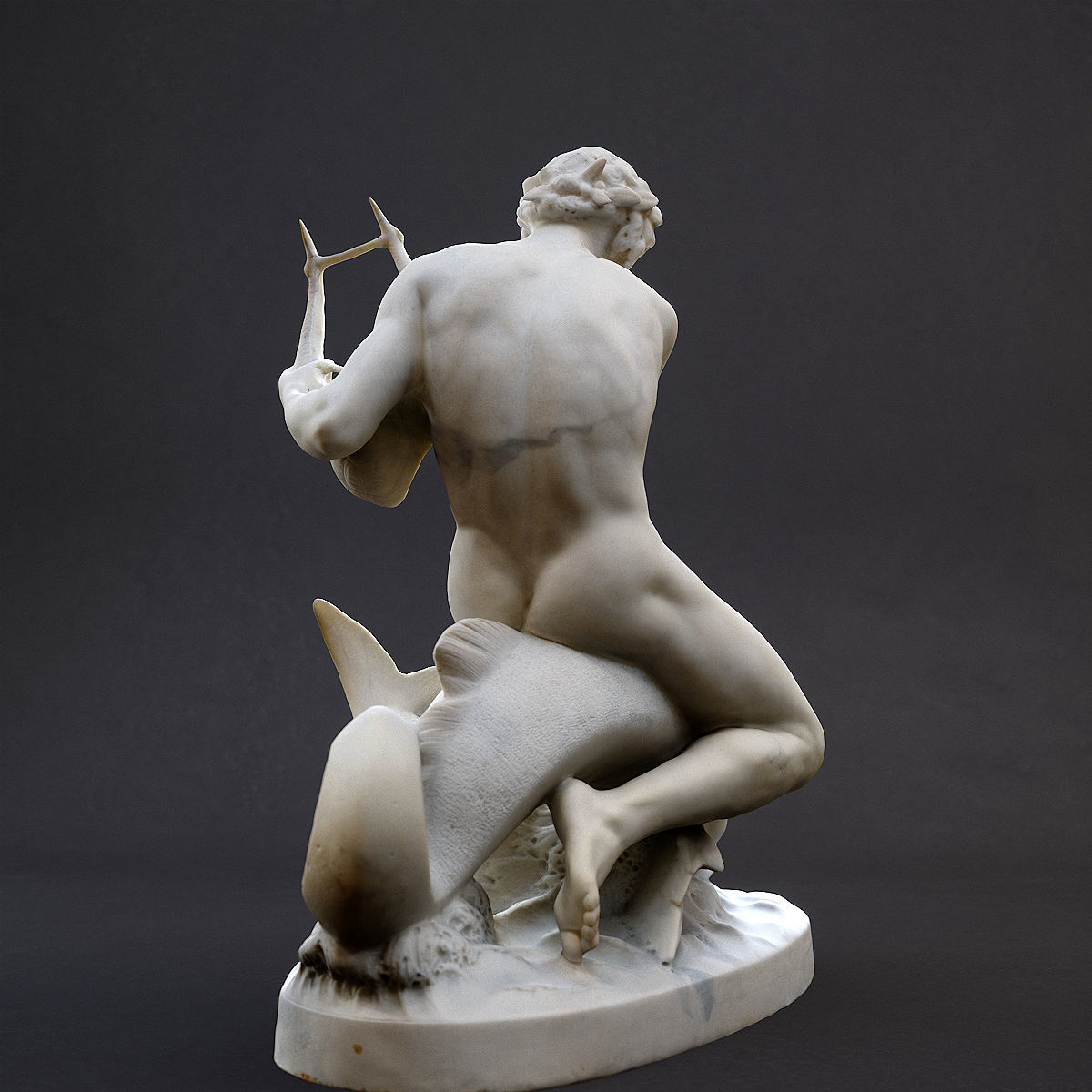 Arion assis sur le dauphin Orsay 3D print model_3