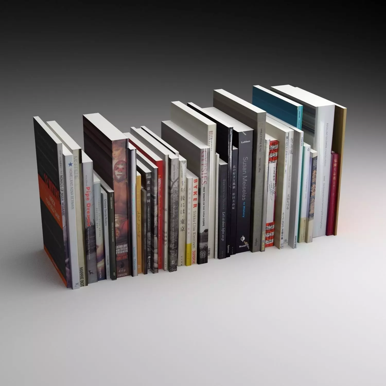 books Low-poly 3D model_0