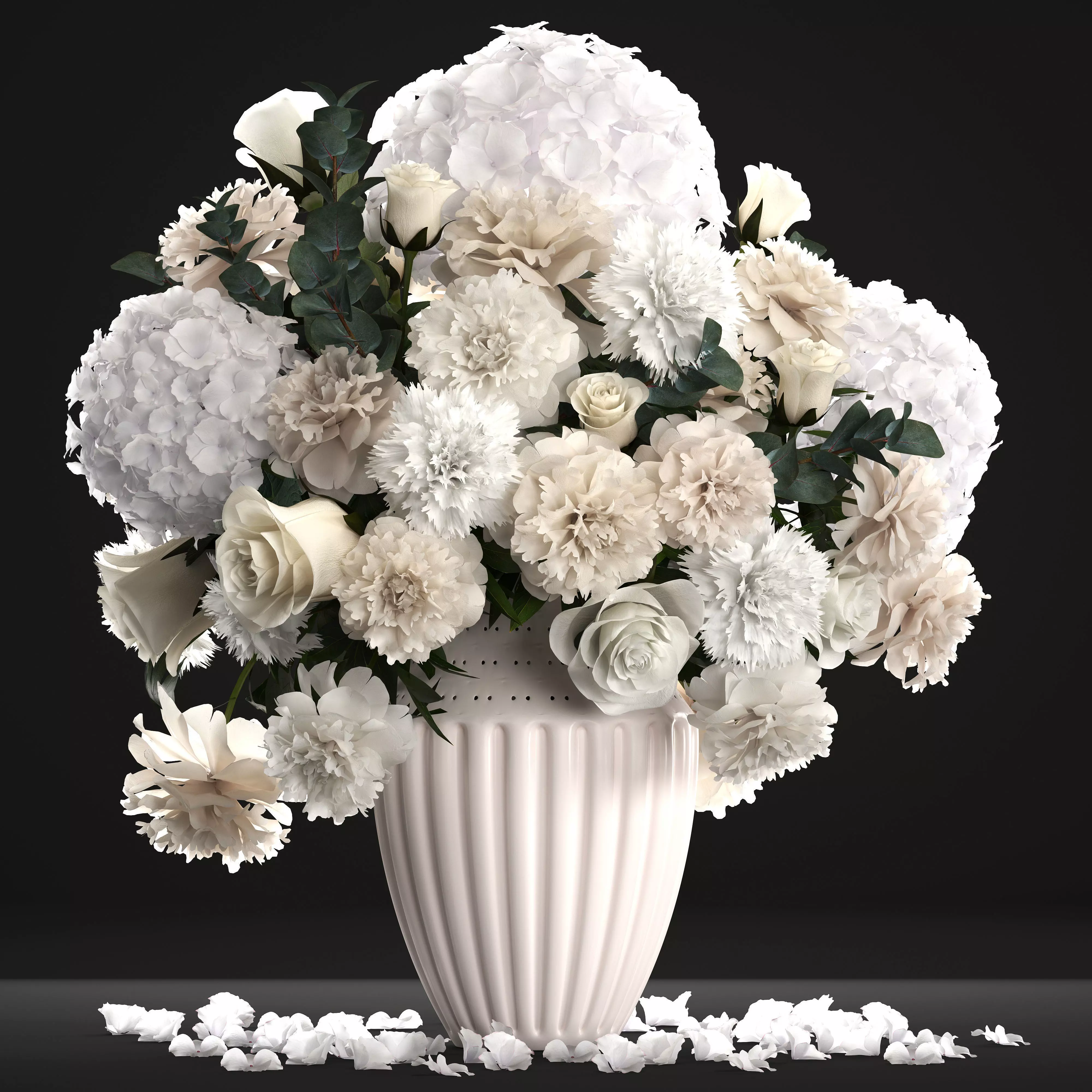 Bouquet of wthite flowers 3D model