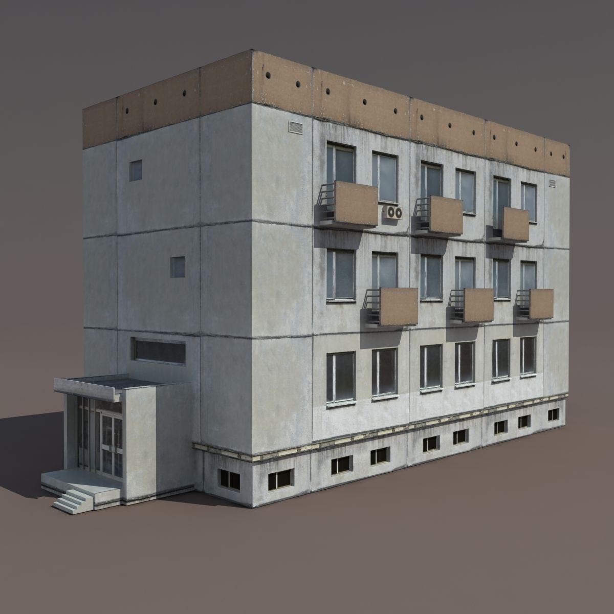 Residential Building 7 Low-poly 3D model_7
