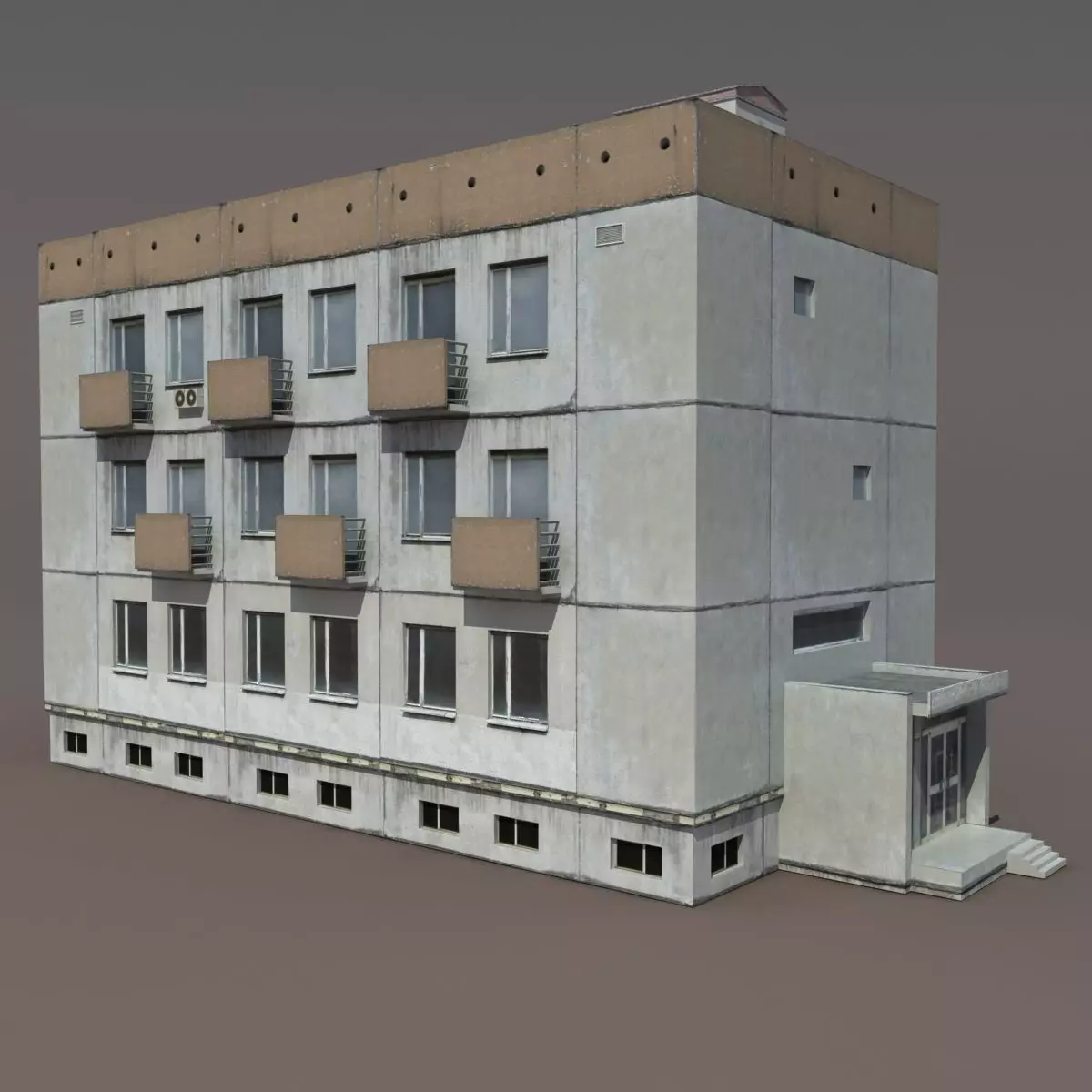Residential Building 7 Low-poly 3D model_0